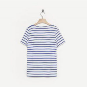 Camiseta unisex de algodón con cuello redondo y rayas